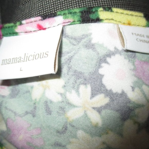 MamaLicious Women's Dress Size L Crew Neck Long Sleeve Multi Color Flower Print - Picture 5 of 9